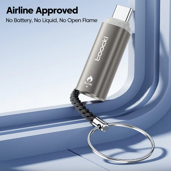 Toocki TG14 USB-C Electric Lighter | Blow to Light | Flameless & Windproof