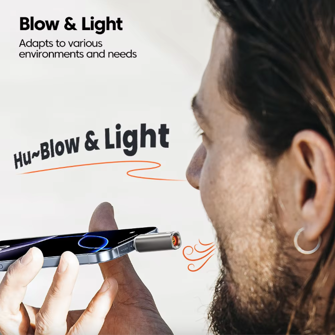 Toocki TG14 USB-C Electric Lighter | Blow to Light | Flameless & Windproof